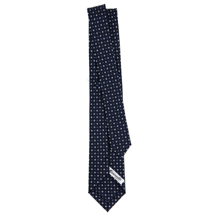 DARK BLUE SARTORIAL 7 CM PRINTED SILK TIE