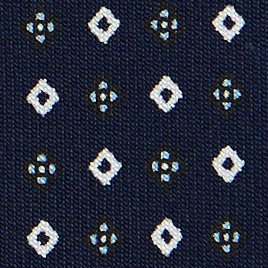 DARK BLUE SARTORIAL 7 CM PRINTED SILK TIE