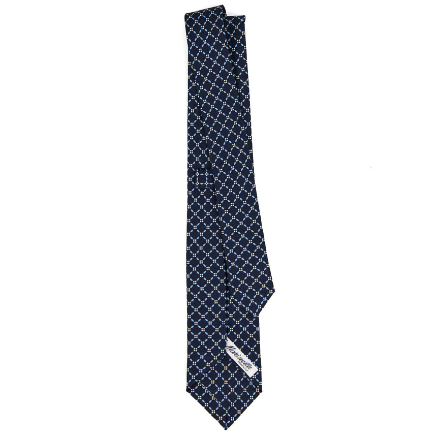 DARK BLUE SARTORIAL 7 CM PRINTED SILK TIE