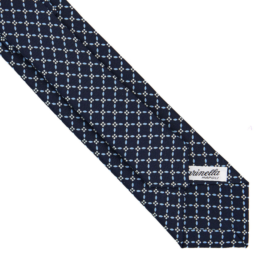 DARK BLUE SARTORIAL 7 CM PRINTED SILK TIE