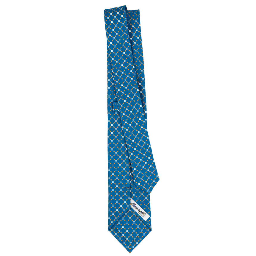 MID BLUE SARTORIAL 7 CM PRINTED SILK TIE