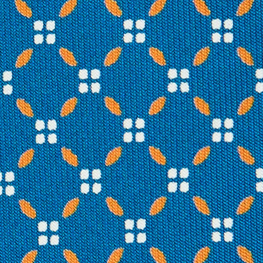 MID BLUE SARTORIAL 7 CM PRINTED SILK TIE