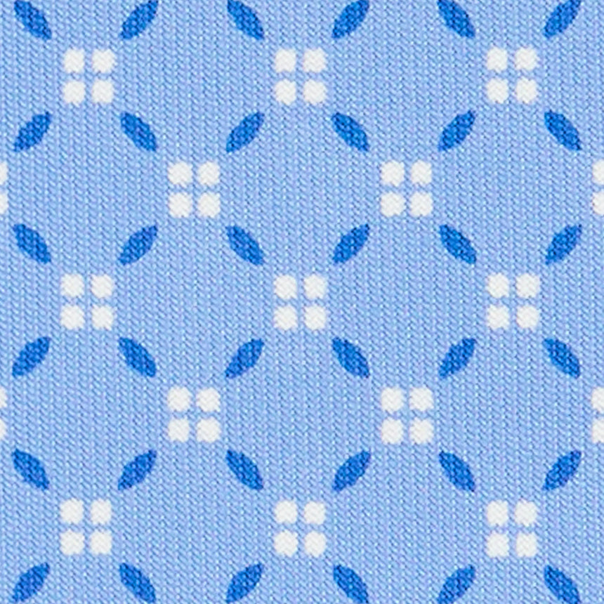 CRAVATTA SARTORIALE 7 CM IN SETA STAMPATA AZZURRA