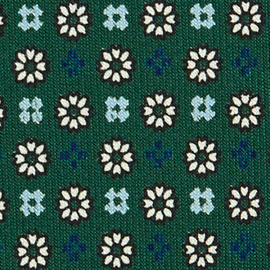 GREEN SARTORIAL 7 CM PRINTED SILK TIE