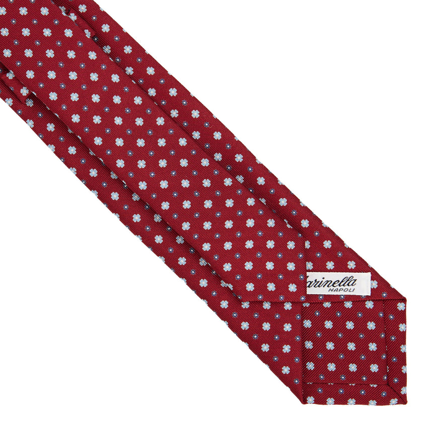 CRAVATTA SARTORIALE 7 CM IN SETA STAMPATA BORDEAUX