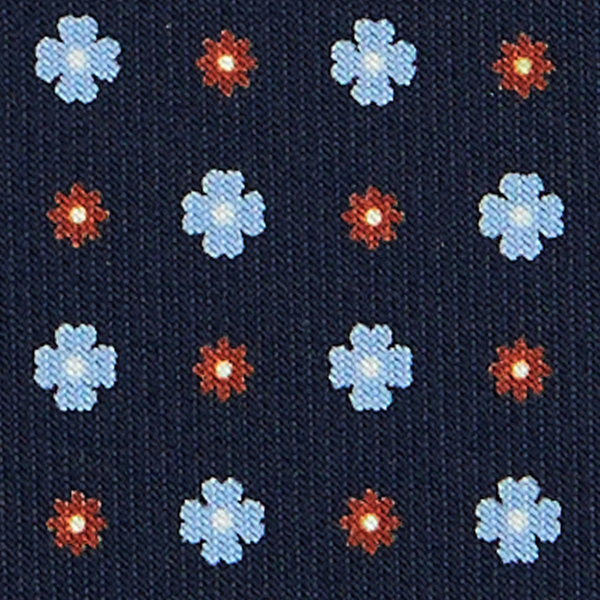 DARK BLUE SARTORIAL 7 CM PRINTED SILK TIE