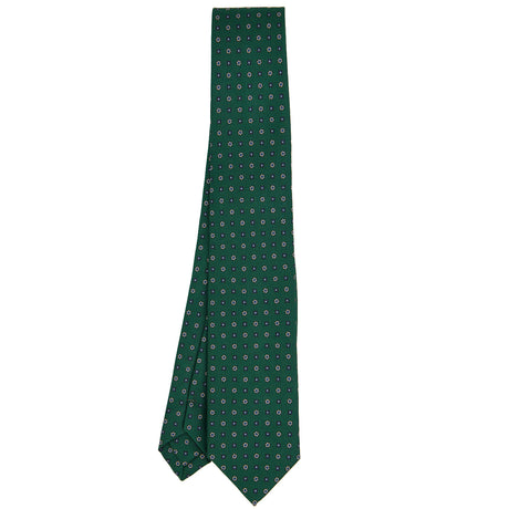 DARK GREEN SARTORIAL 7 CM PRINTED SILK TIE