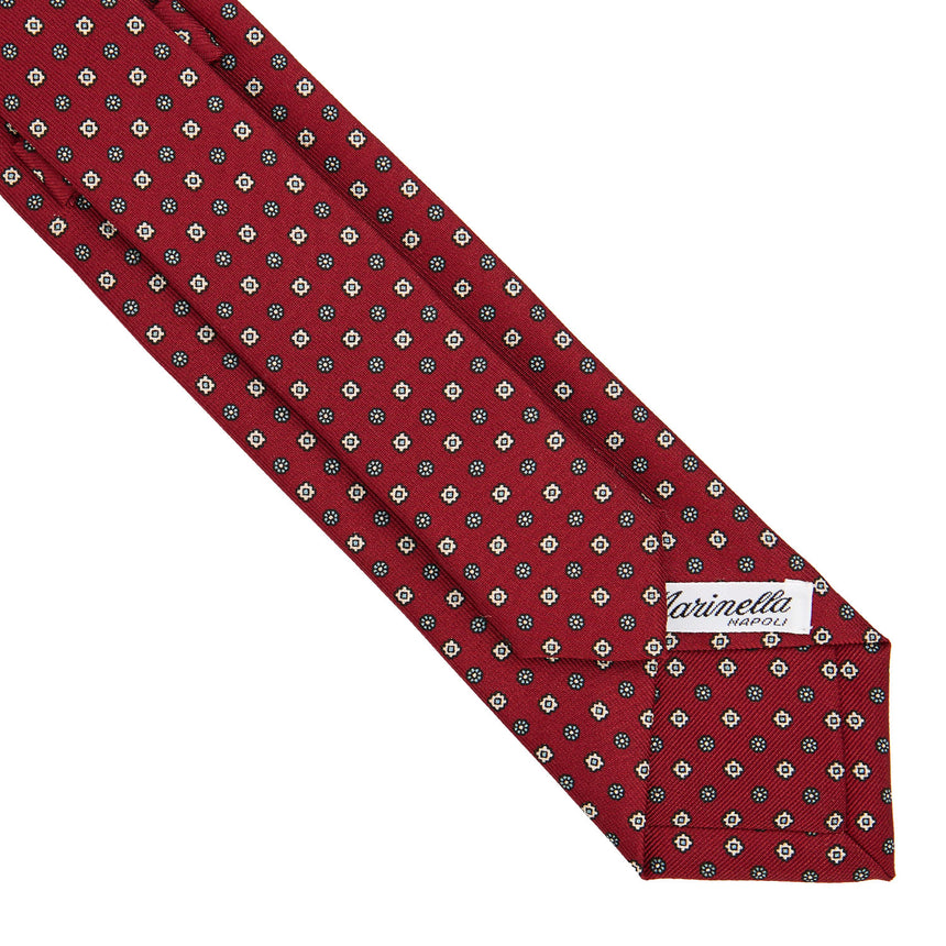 BURGUNDY SARTORIAL 7 CM PRINTED SILK TIE