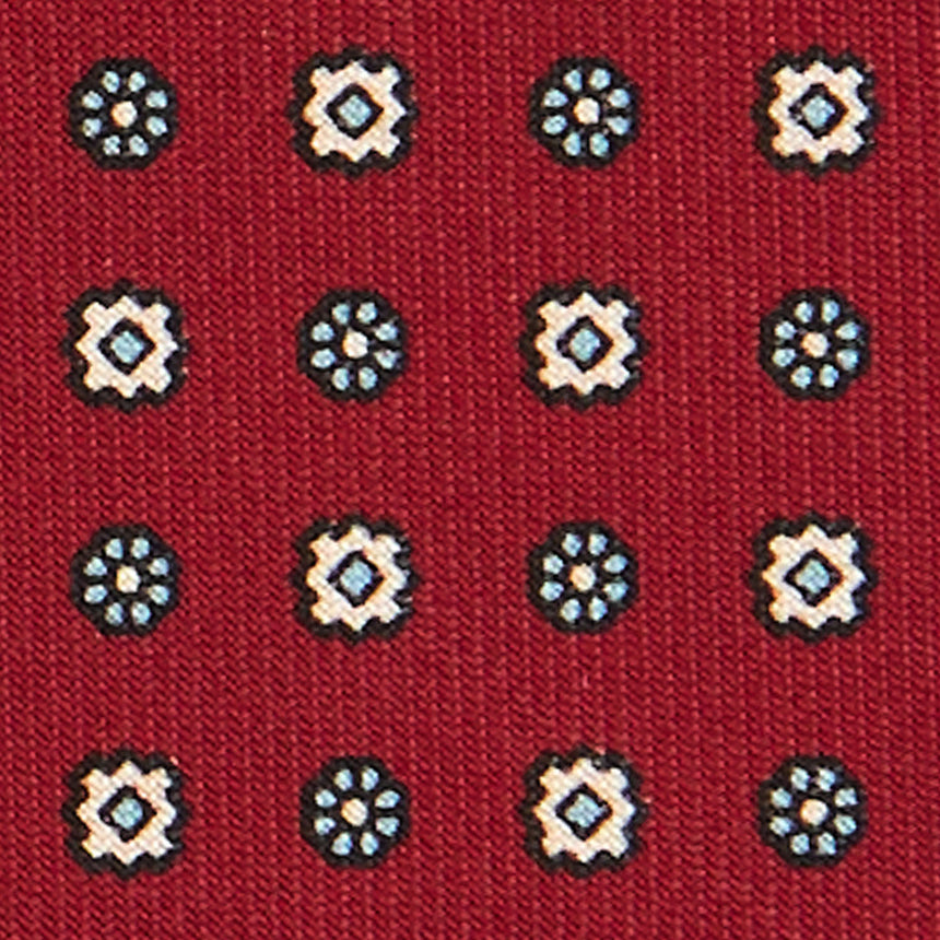 BURGUNDY SARTORIAL 7 CM PRINTED SILK TIE