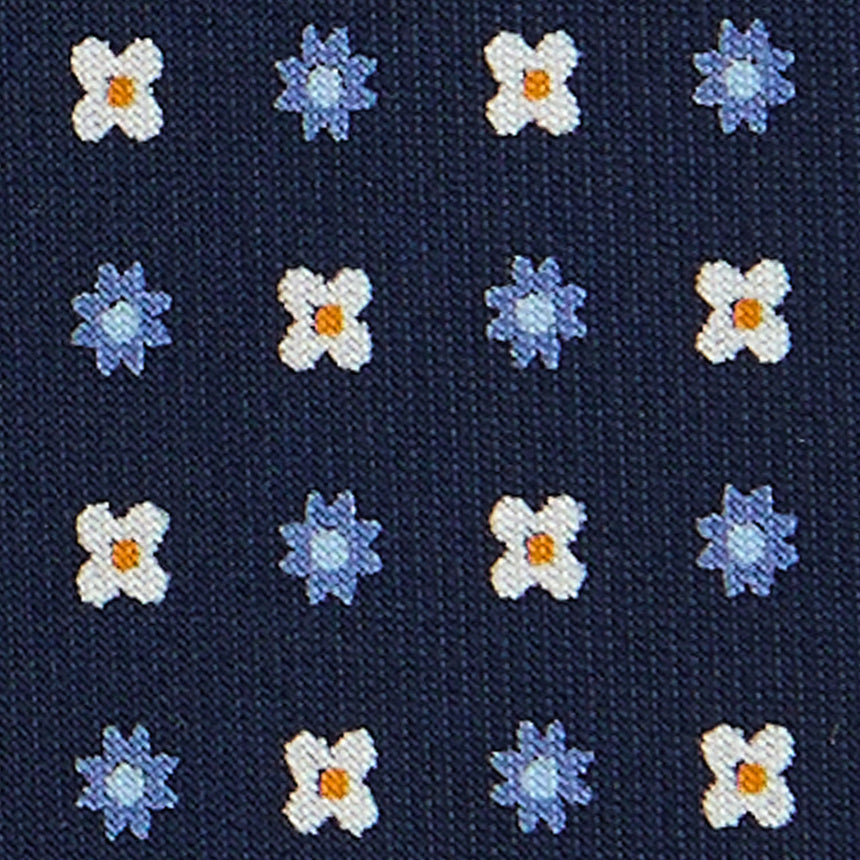 DARK BLUE SARTORIAL 7 CM PRINTED SILK TIE