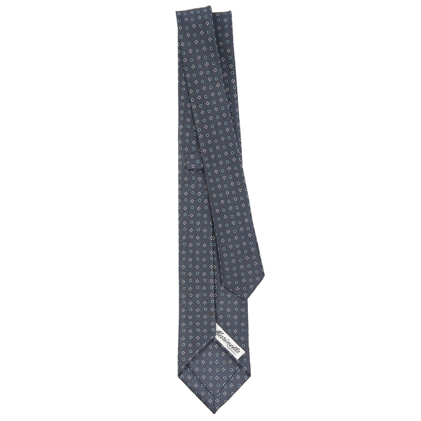 DARK GREY SARTORIAL 7 CM PRINTED SILK TIE
