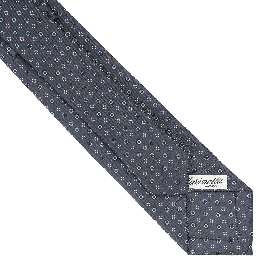 DARK GREY SARTORIAL 7 CM PRINTED SILK TIE