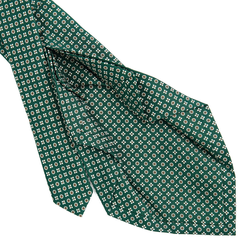 CRAVATTA SARTORIALE 7 PIEGHE IN SETA VERDE SCURO