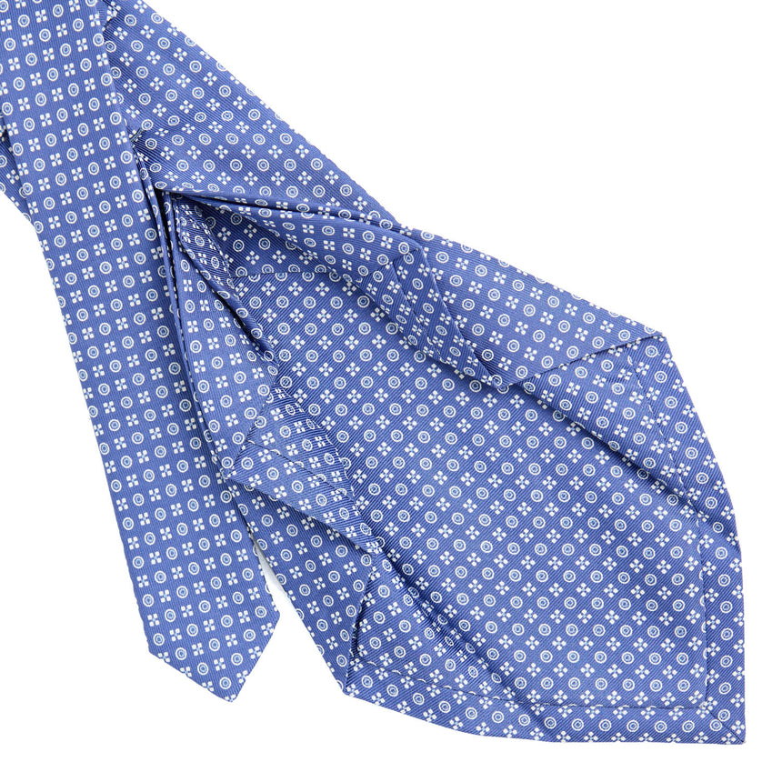 CRAVATTA SARTORIALE 7 PIEGHE IN SETA AZZURRO POLVERE