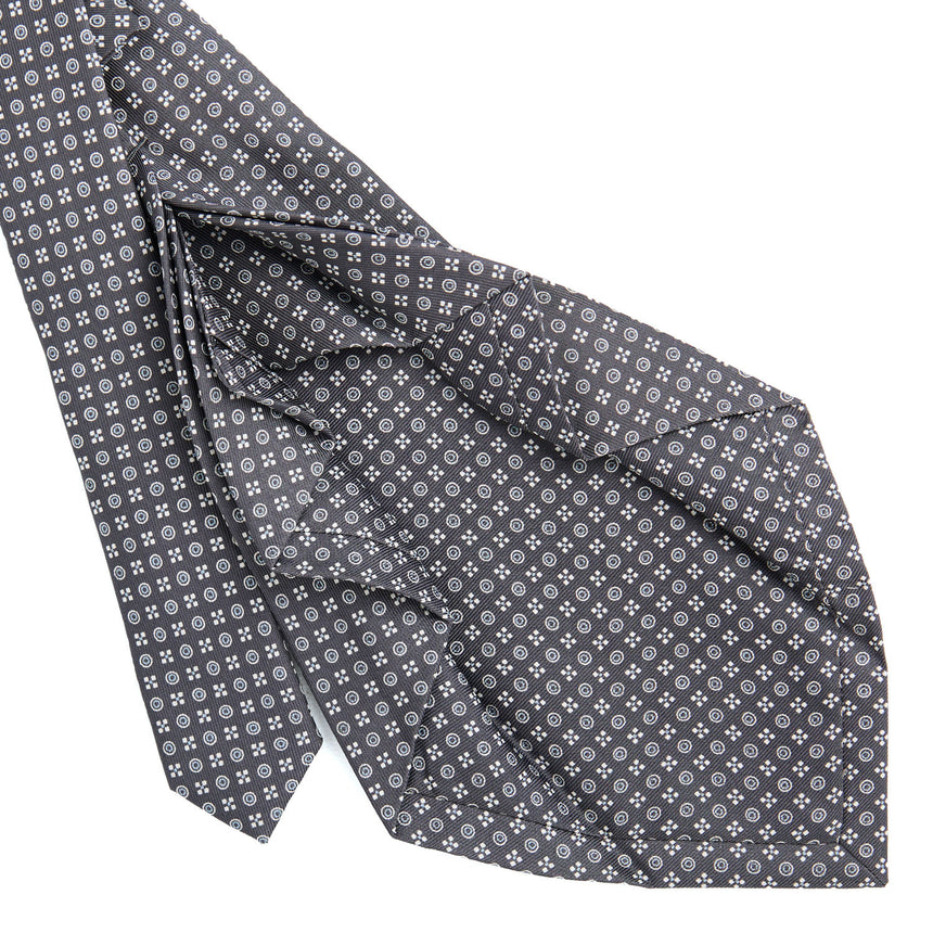CRAVATTA SARTORIALE 7 PIEGHE IN SETA GRIGIO SCURO