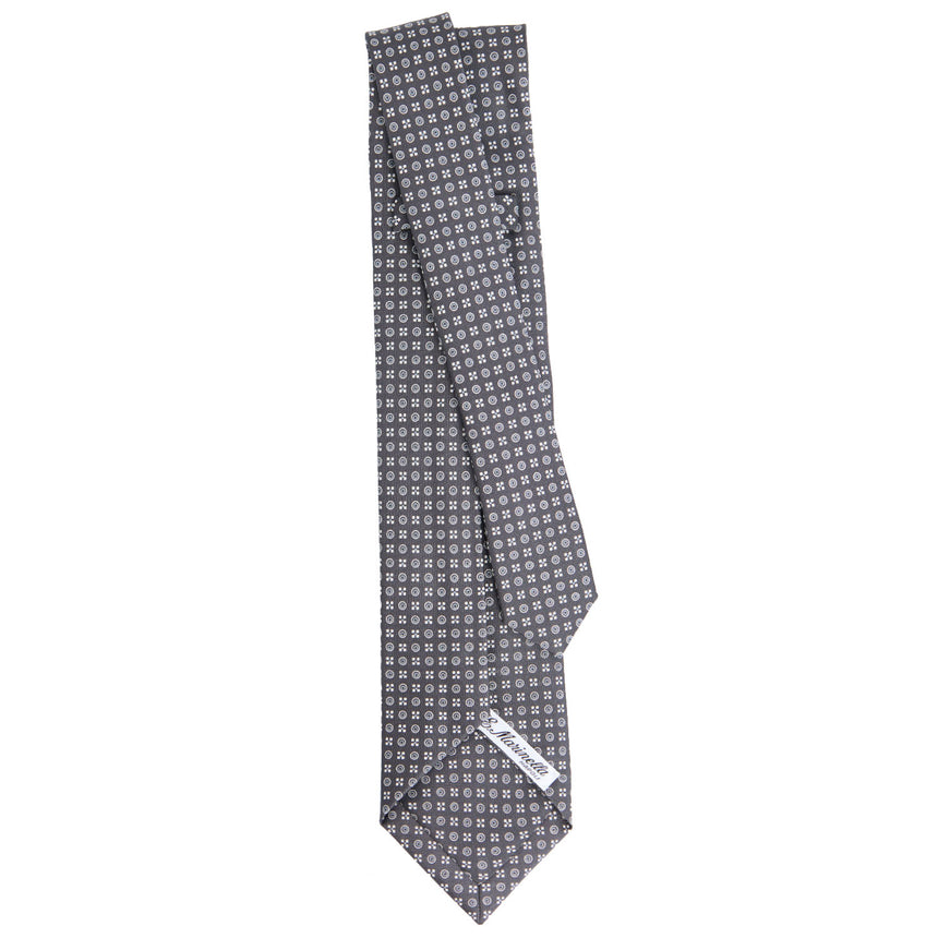 CRAVATTA SARTORIALE 7 PIEGHE IN SETA GRIGIO SCURO