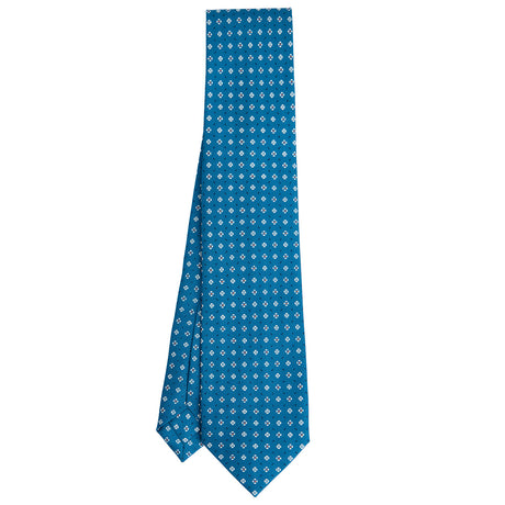 MID BLUE 7 FOLD SARTORIAL SILK TIE