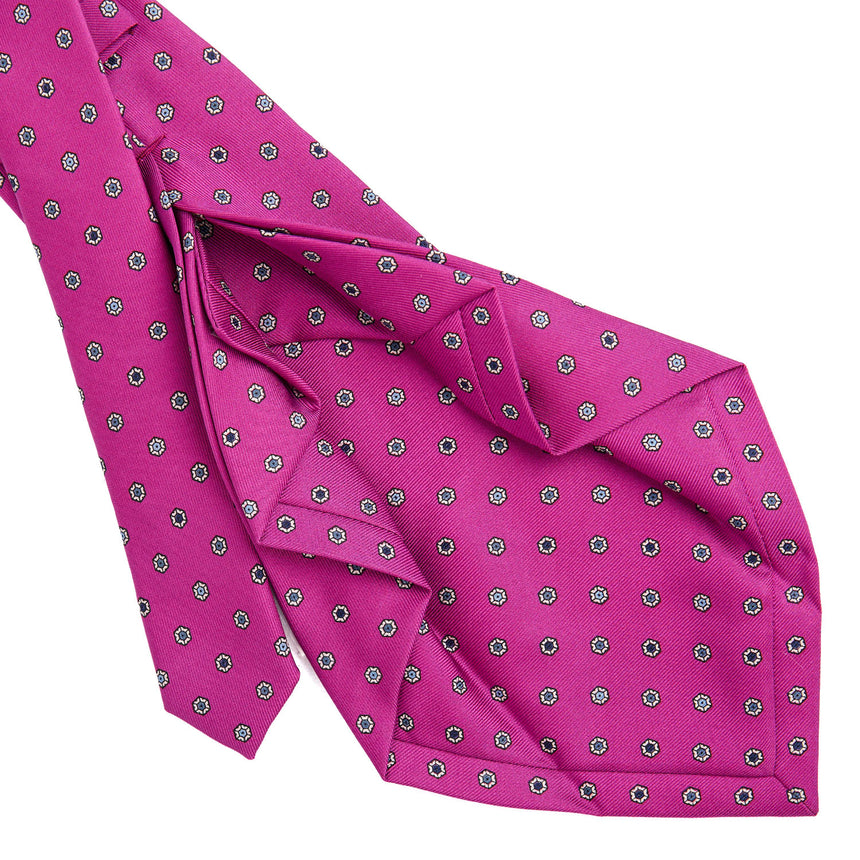 CRAVATTA SARTORIALE 7 PIEGHE IN SETA FUCSIA