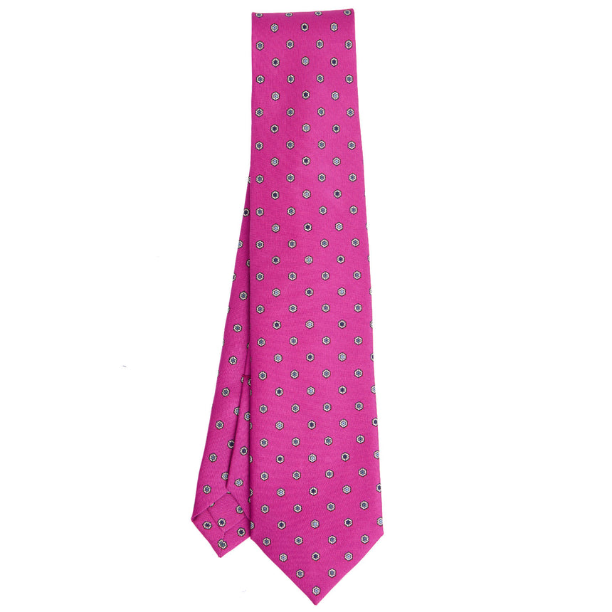CRAVATTA SARTORIALE 7 PIEGHE IN SETA FUCSIA
