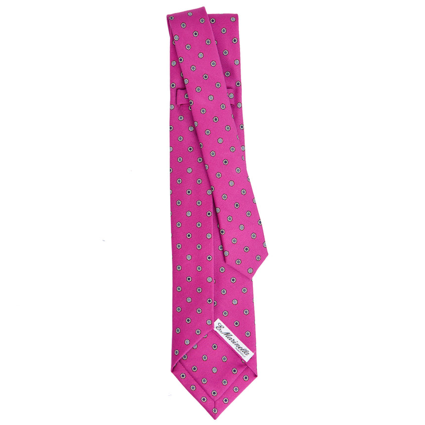 CRAVATTA SARTORIALE 7 PIEGHE IN SETA FUCSIA