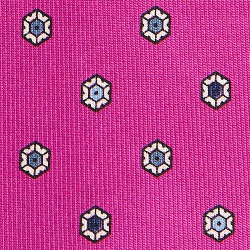 CRAVATTA SARTORIALE 7 PIEGHE IN SETA FUCSIA