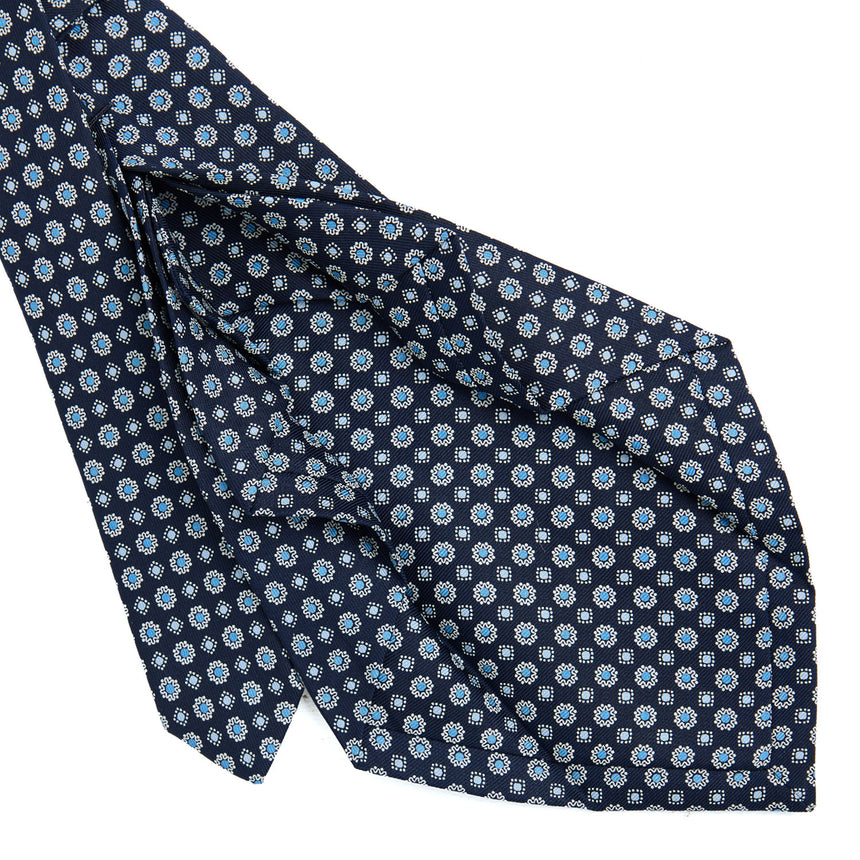 CRAVATTA SARTORIALE 7 PIEGHE IN SETA BLU SCURO