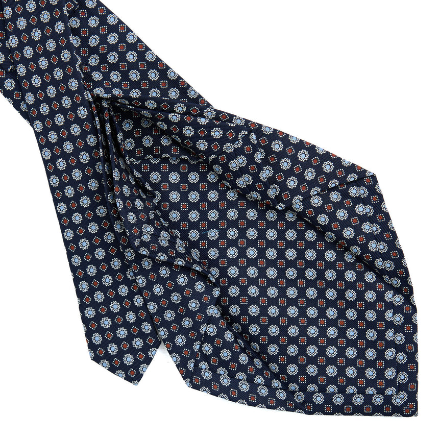 CRAVATTA SARTORIALE 7 PIEGHE IN SETA BLU SCURO