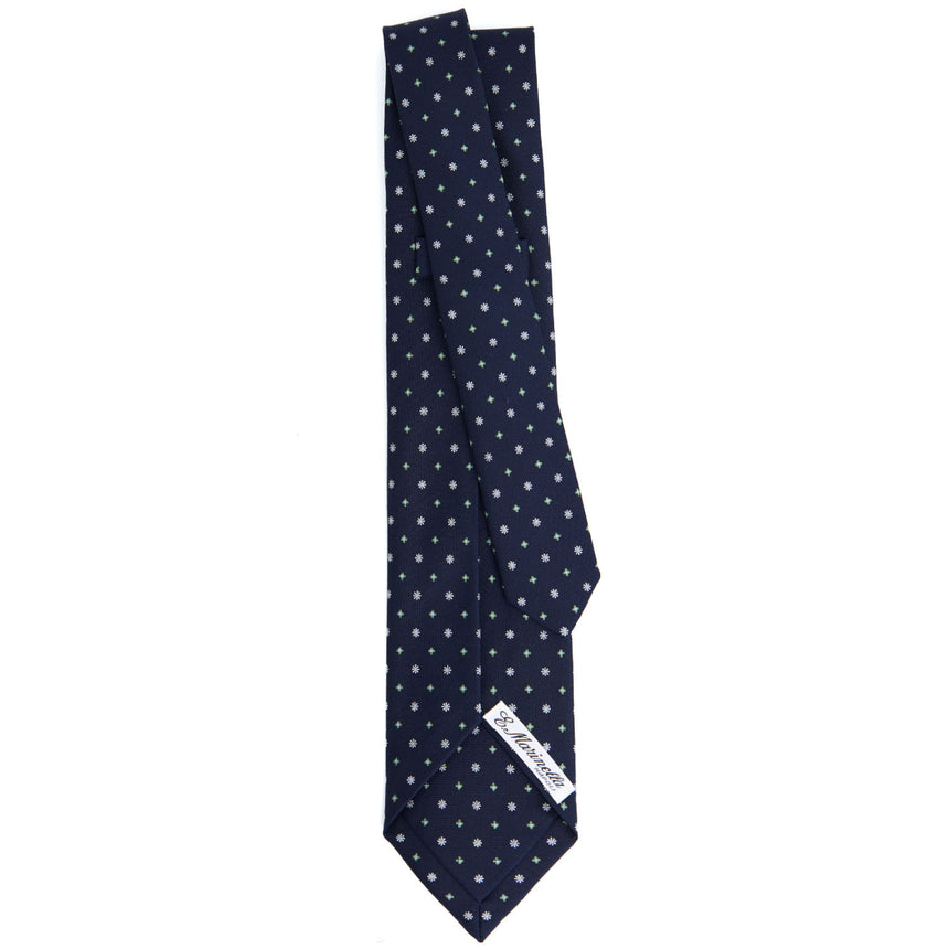 CRAVATTA SARTORIALE 7 PIEGHE IN SETA BLU SCURO