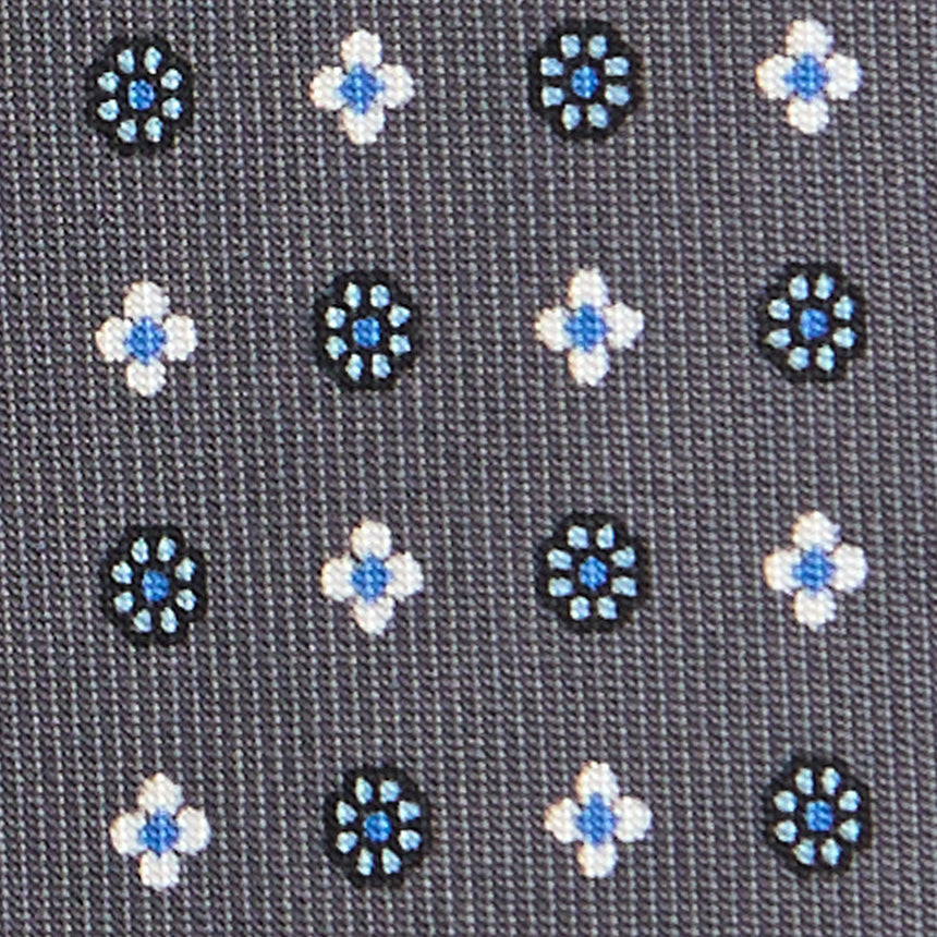 DARK GREY 7 FOLD SARTORIAL SILK TIE