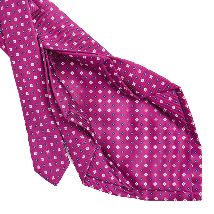CRAVATTA SARTORIALE 7 PIEGHE IN SETA FUCSIA