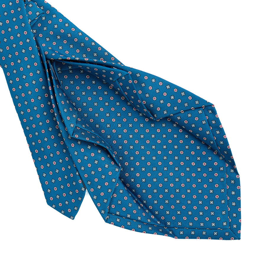 MID BLUE 7 FOLD SARTORIAL SILK TIE