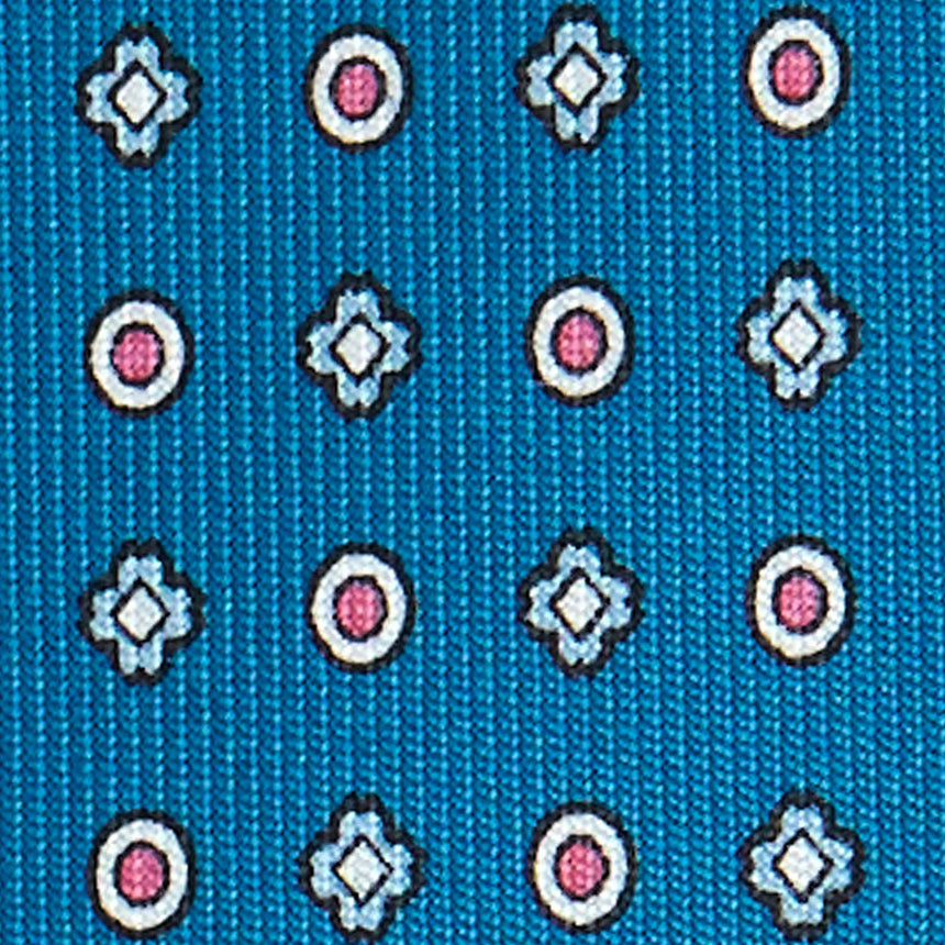 MID BLUE 7 FOLD SARTORIAL SILK TIE