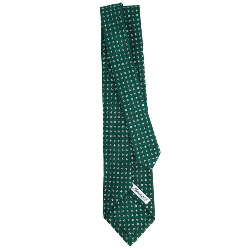 CRAVATTA SARTORIALE 7 PIEGHE IN SETA VERDE SCURO