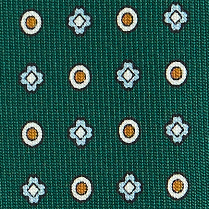 CRAVATTA SARTORIALE 7 PIEGHE IN SETA VERDE SCURO