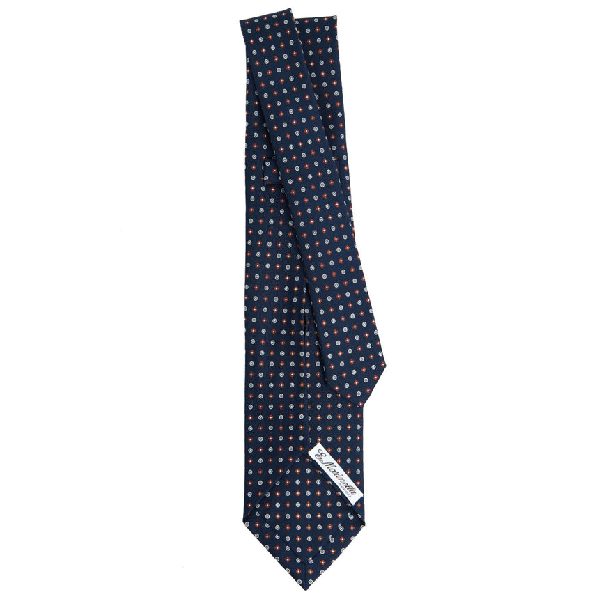 CRAVATTA SARTORIALE 7 PIEGHE IN SETA BLU SCURO