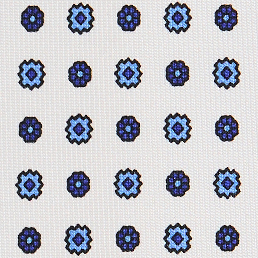 WHITE 7 FOLD SARTORIAL SILK TIE