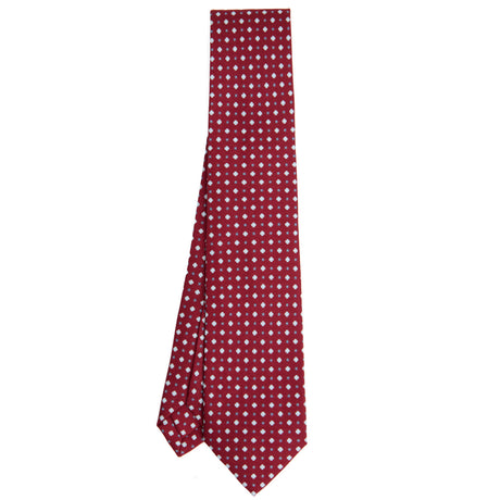 BURGUNDY 7 FOLD SARTORIAL PRINTED SILK TIE