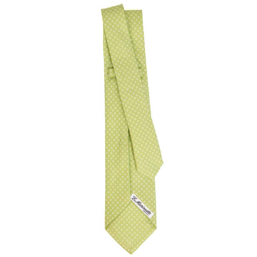 LIGHT GREEN 7 FOLD SARTORIAL PRINTED SILK TIE