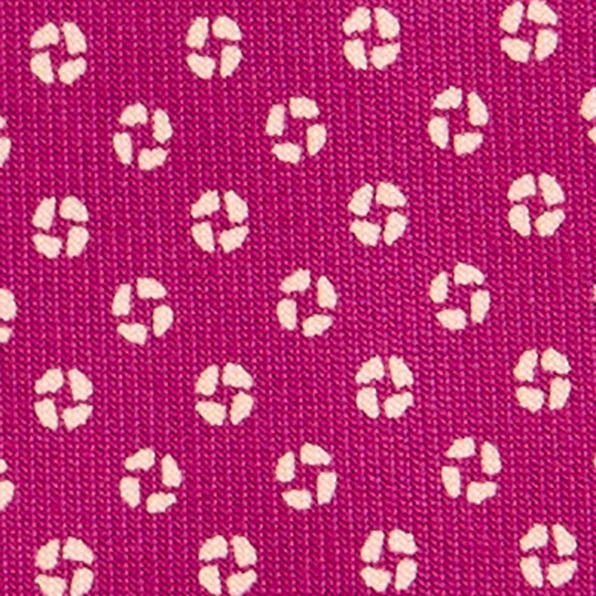 CRAVATTA SARTORIALE 7 PIEGHE IN SETA STAMPATA FUCSIA
