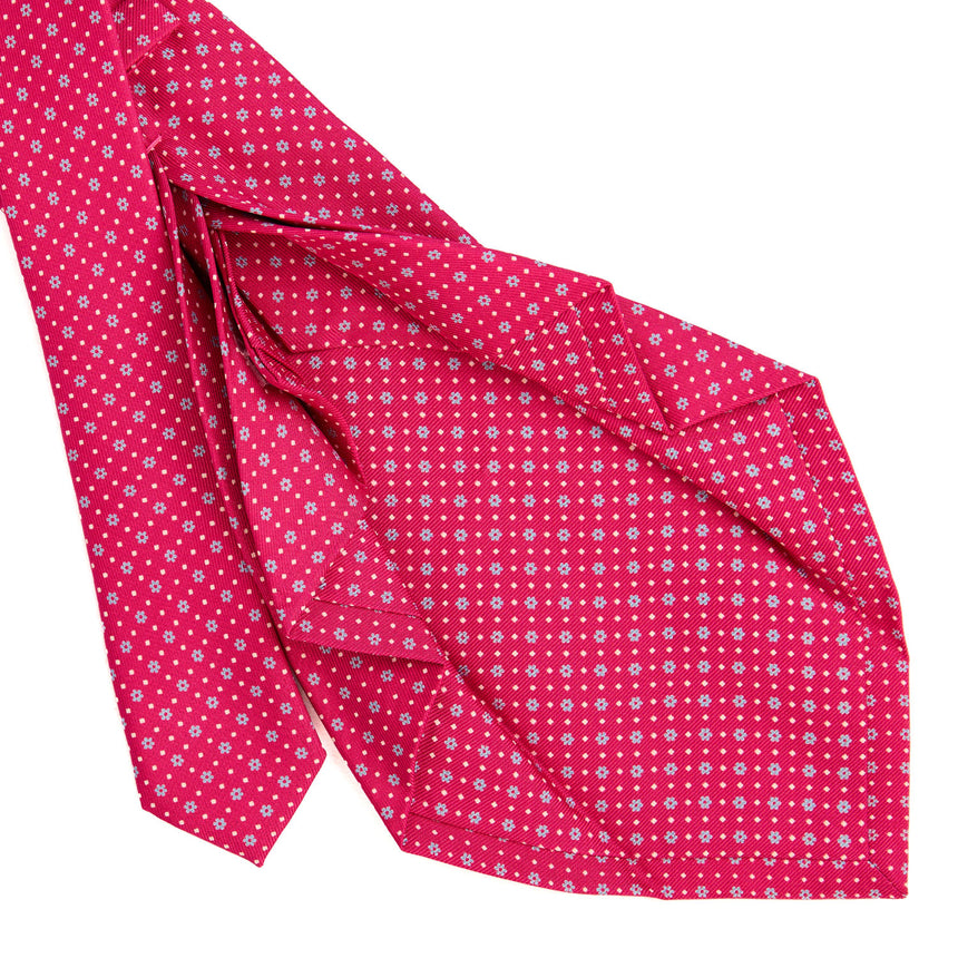 FUCHSIA 7 FOLD SARTORIAL PRINTED SILK TIE