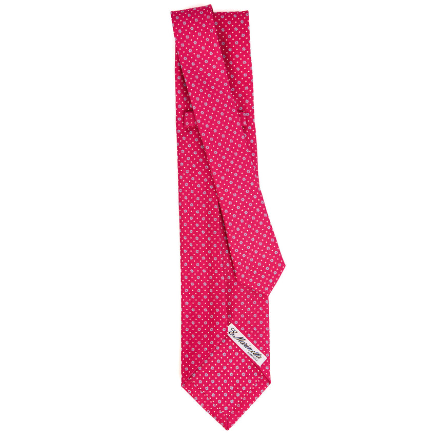 FUCHSIA 7 FOLD SARTORIAL PRINTED SILK TIE