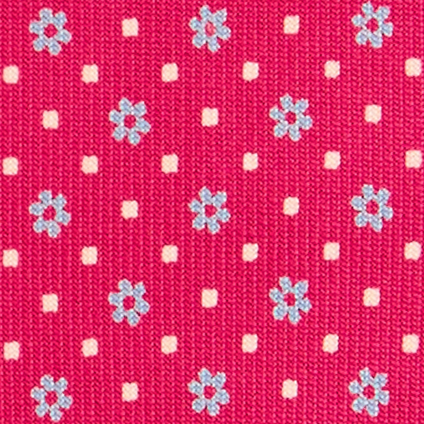 FUCHSIA 7 FOLD SARTORIAL PRINTED SILK TIE