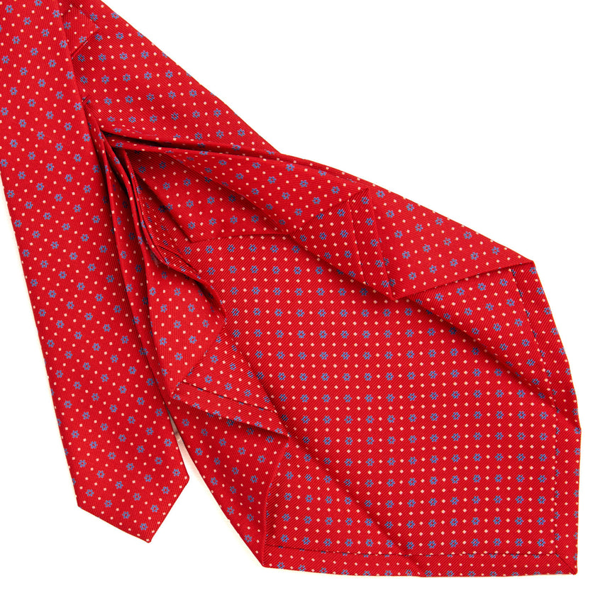 RED 7 FOLD SARTORIAL PRINTED SILK TIE