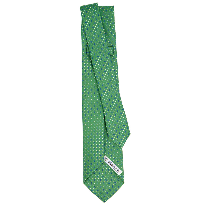 LIGHT GREEN 7 FOLD SARTORIAL PRINTED SILK TIE