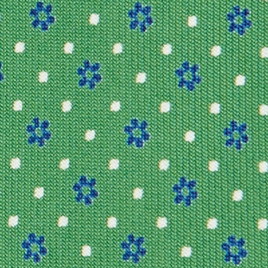 LIGHT GREEN 7 FOLD SARTORIAL PRINTED SILK TIE