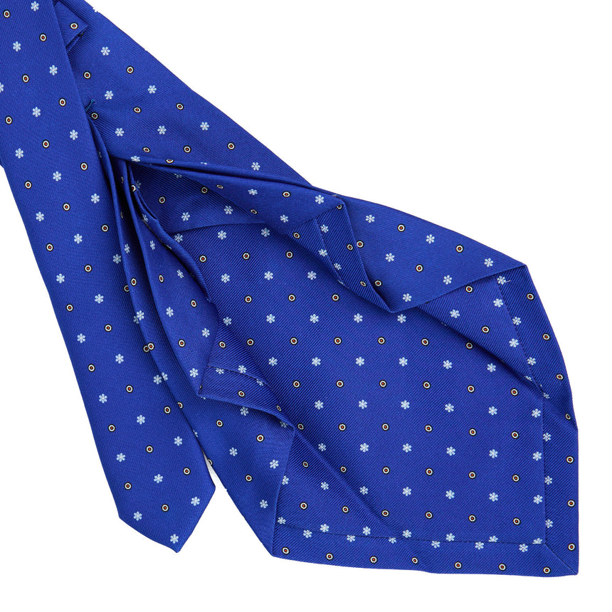 BLUETTE 7 FOLD SARTORIAL PRINTED SILK TIE