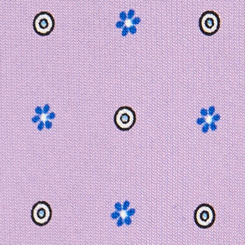 LILAC 7 FOLD SARTORIAL PRINTED SILK TIE