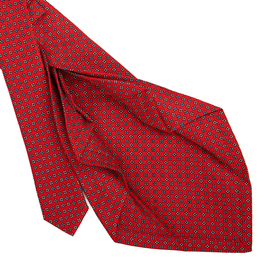RED 7 FOLD SARTORIAL PRINTED SILK TIE