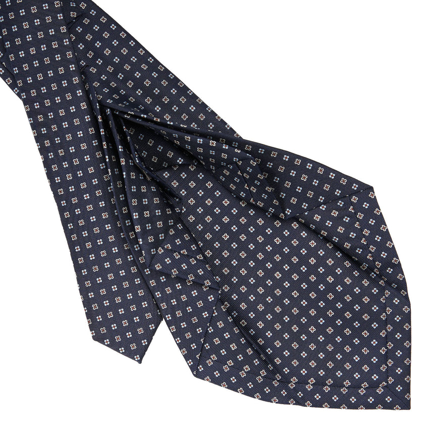 CRAVATTA SARTORIALE 7 PIEGHE IN SETA BLU SCURO
