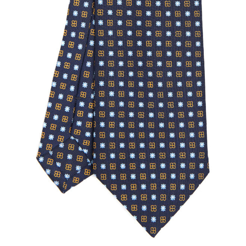 DARK BLUE SARTORIAL PRINTED SILK TIE